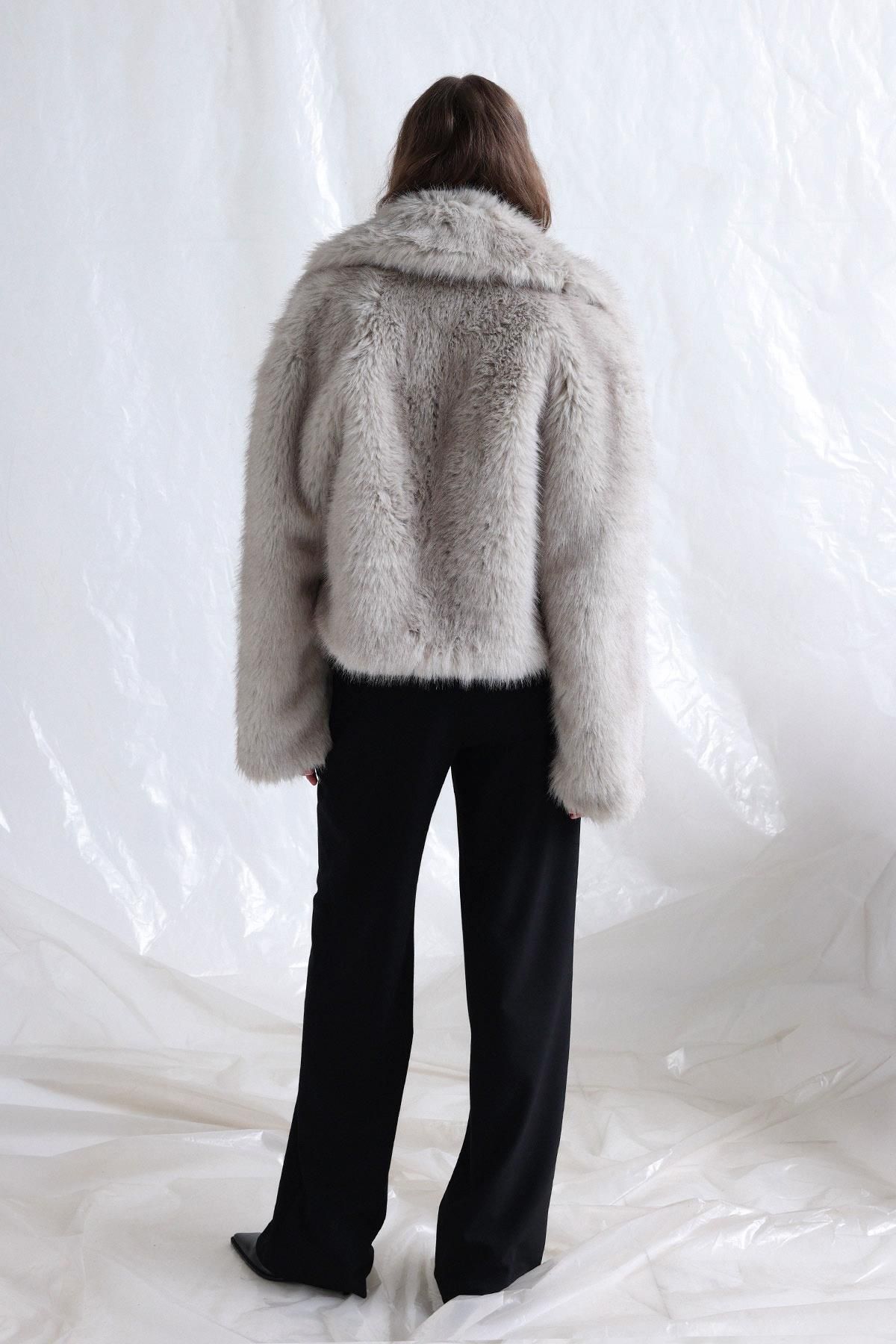Gray Vola Short Fur Jacket LunarityGarage