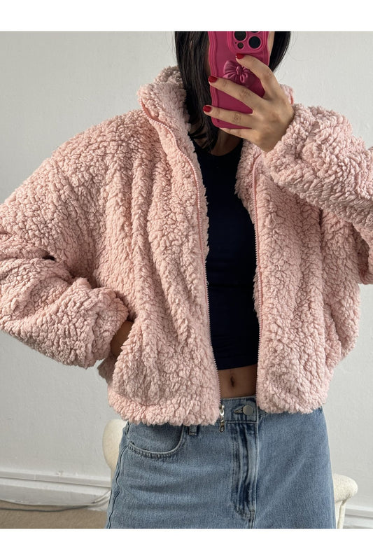 Oversized Plush Coat plush coat LunarityGarage Pink S