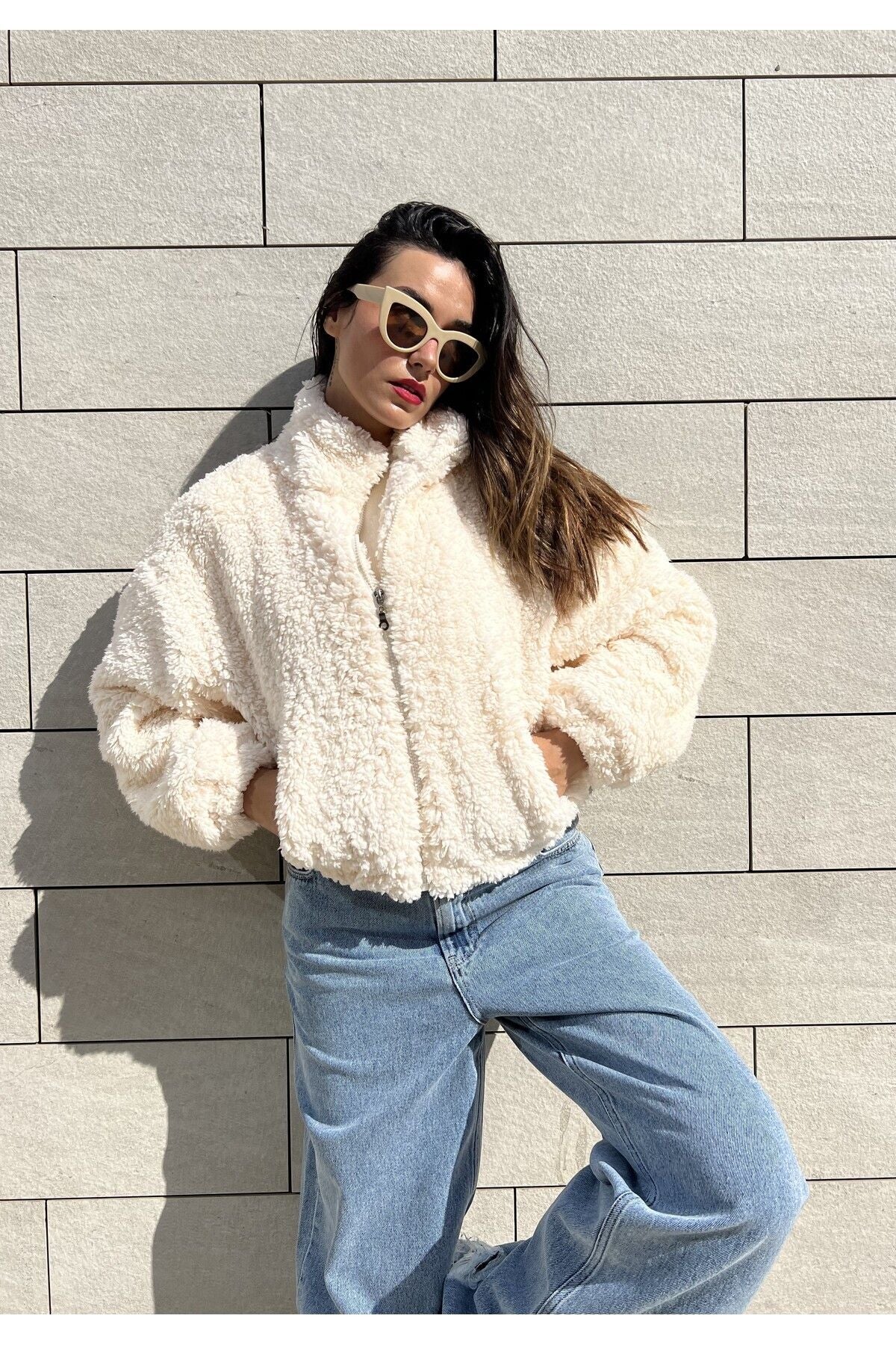 Oversized Plush Coat plush coat LunarityGarage Ecru S