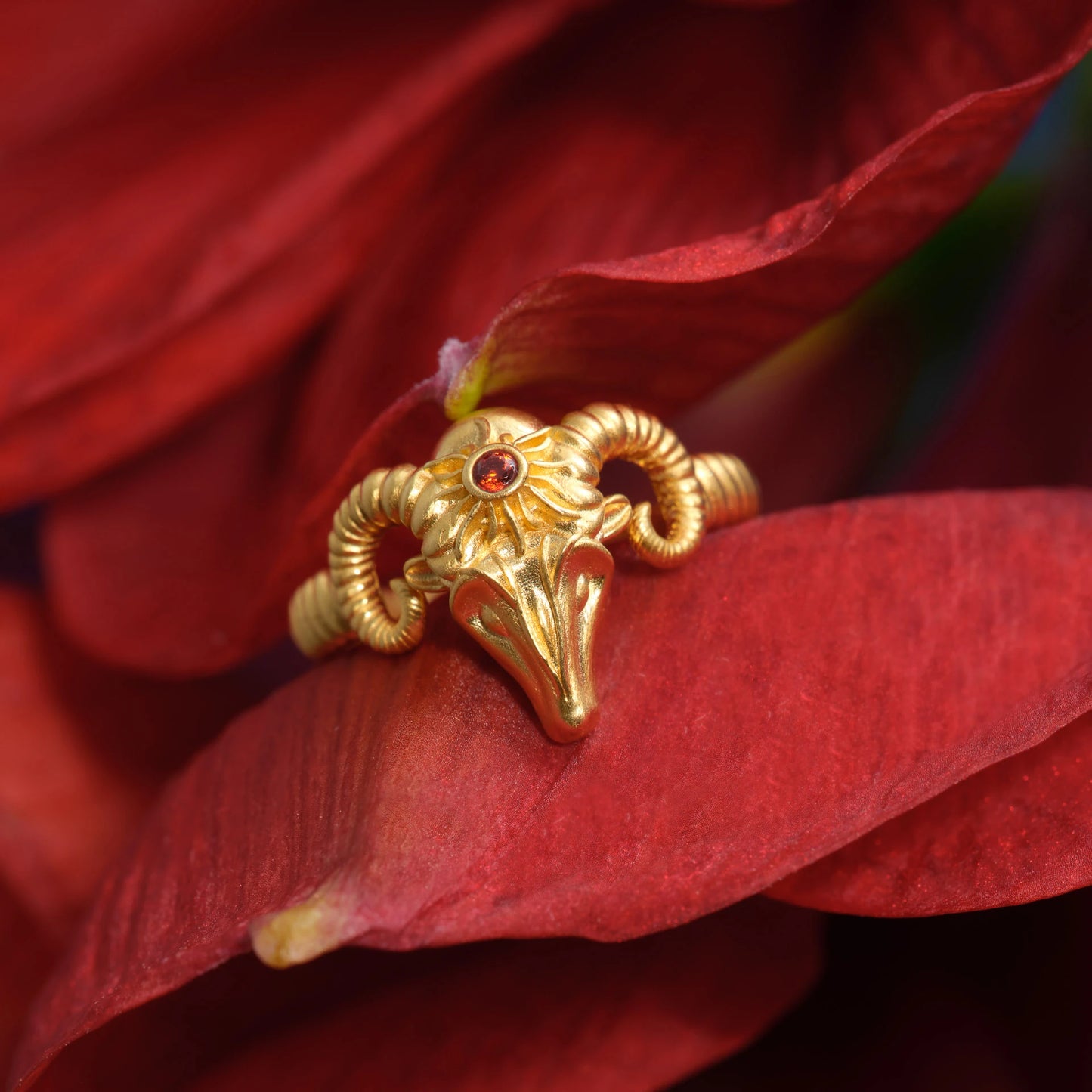 Ram's Horn Jewelry - Silver with Gold Micron Plating ring LUNARITY GARAGE