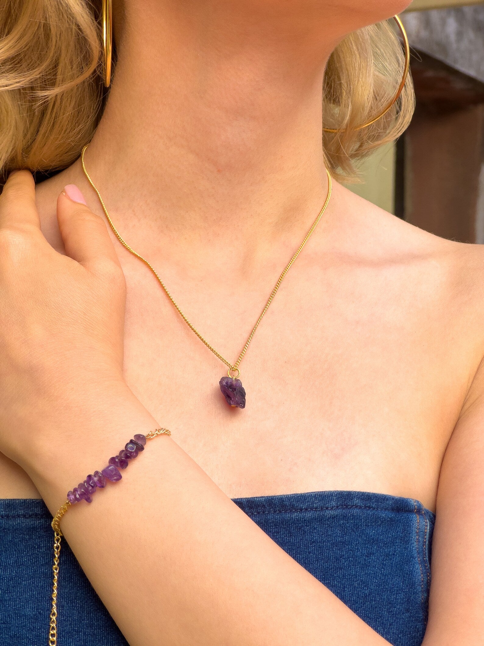 Raw Amethyst Minimalist Necklace necklaces LUNARITY GARAGE