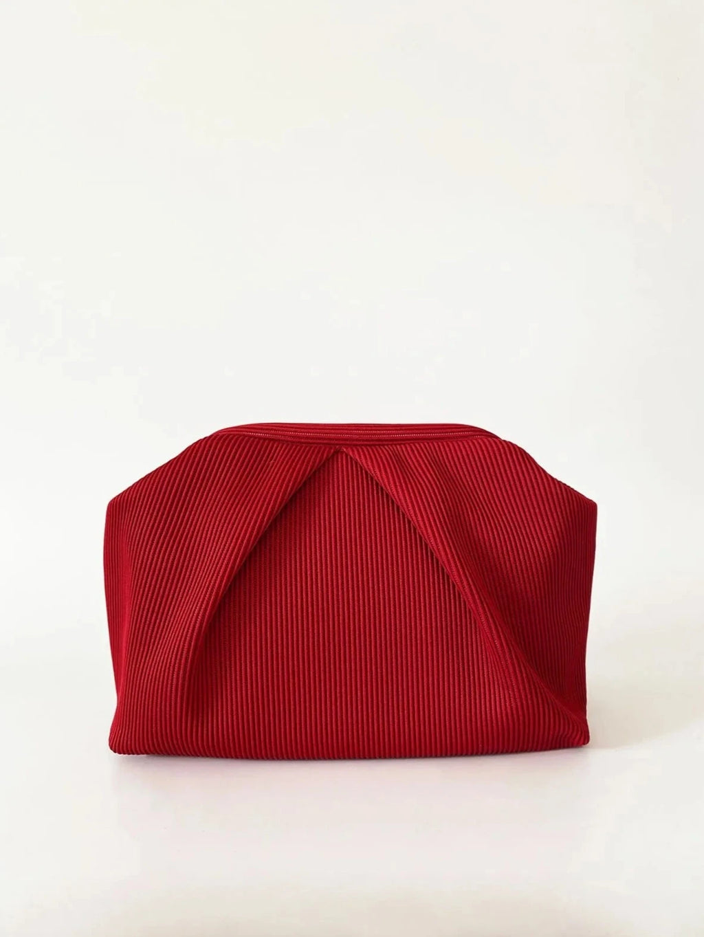 Elegant Pink Pleated Clutch Handbag clutch LUNARITY GARAGE Red