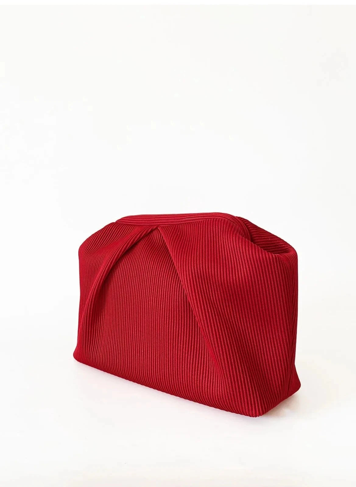 Elegant Red Pleated Clutch Handbag clutch LUNARITY GARAGE   