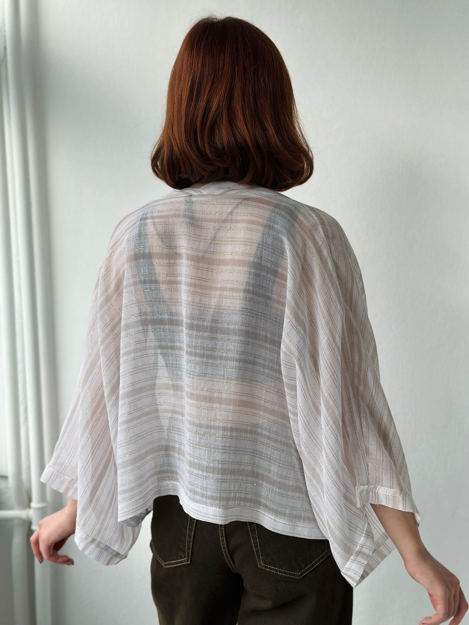 Happy White Bat Pattern Mini Kimono kimonos LUNARITY GARAGE