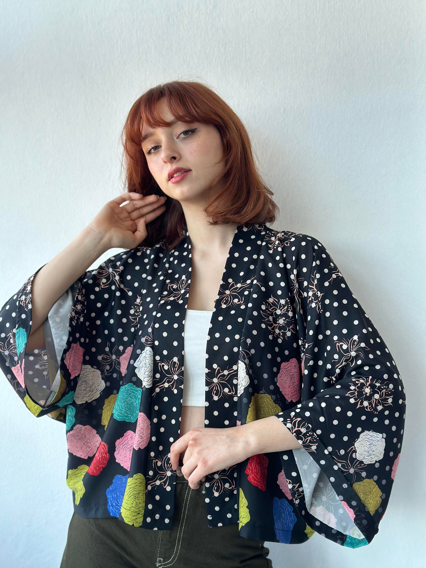 Rose Pattern Mini Kimono kimono LUNARITY GARAGE   