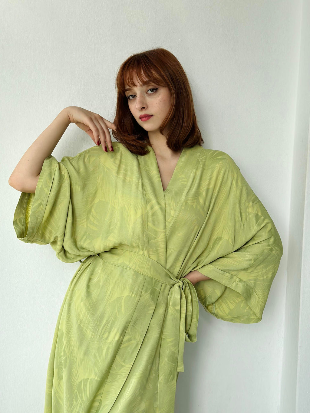 Jacquard Faux Silk Kimono kimono LUNARITY GARAGE   