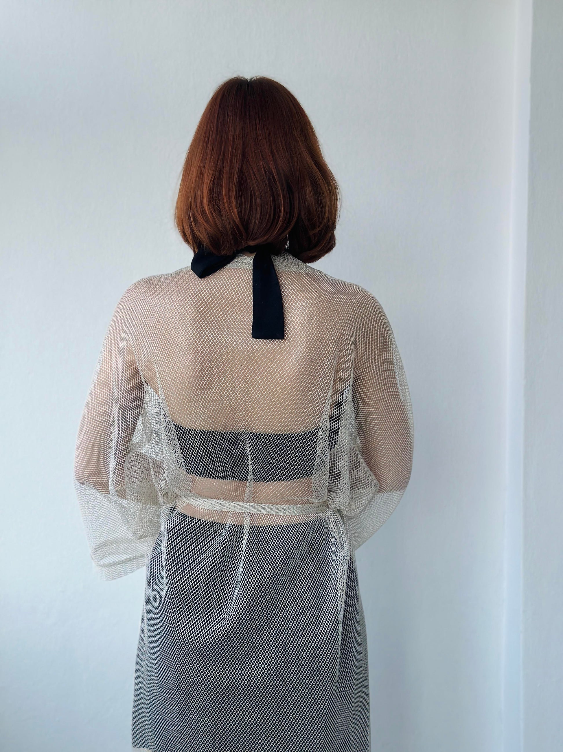 Shiny Mesh Long Kimono kimono LUNARITY GARAGE