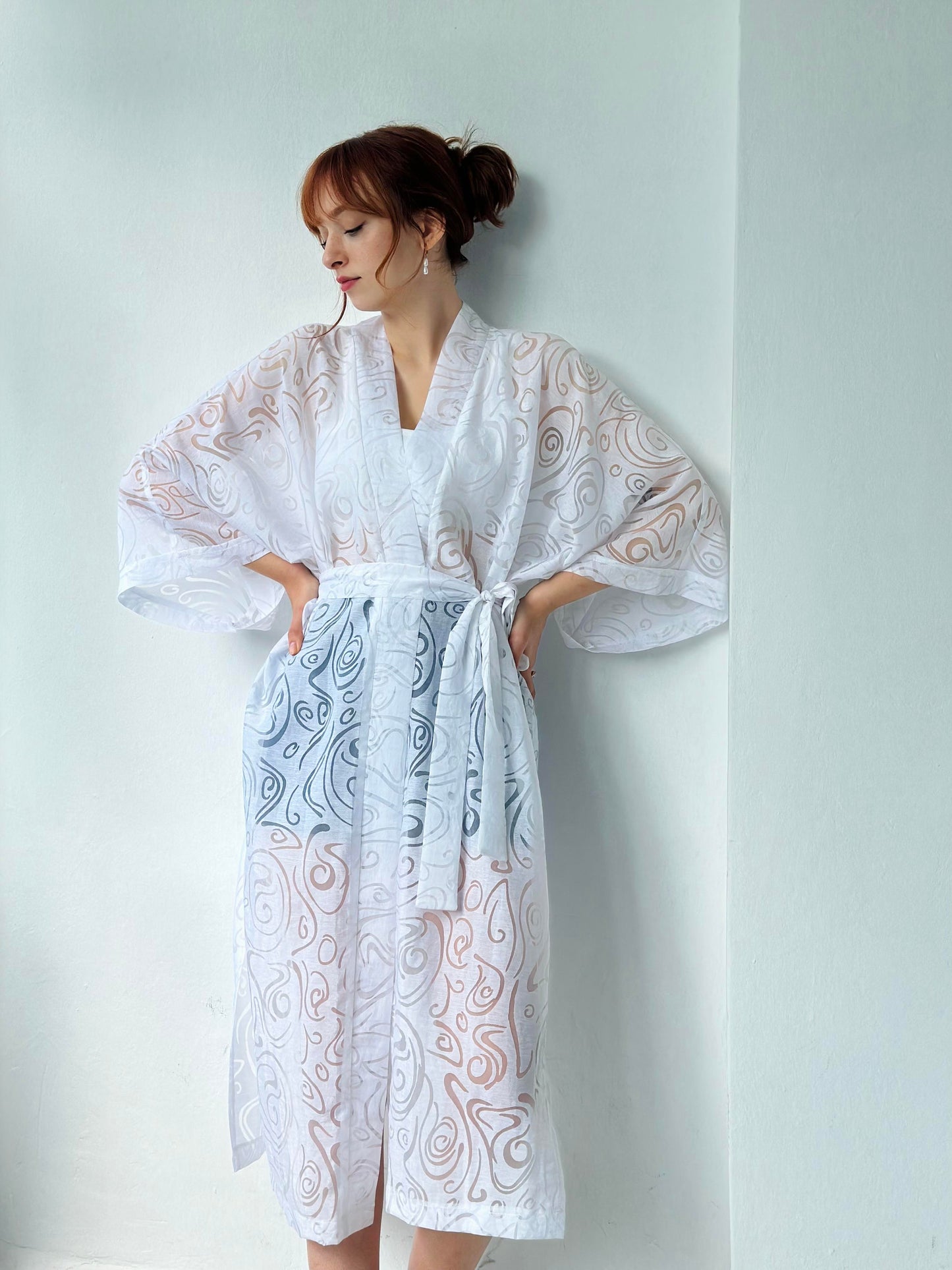 Burnout Transparent Fabric Kimono kimono LUNARITY GARAGE   