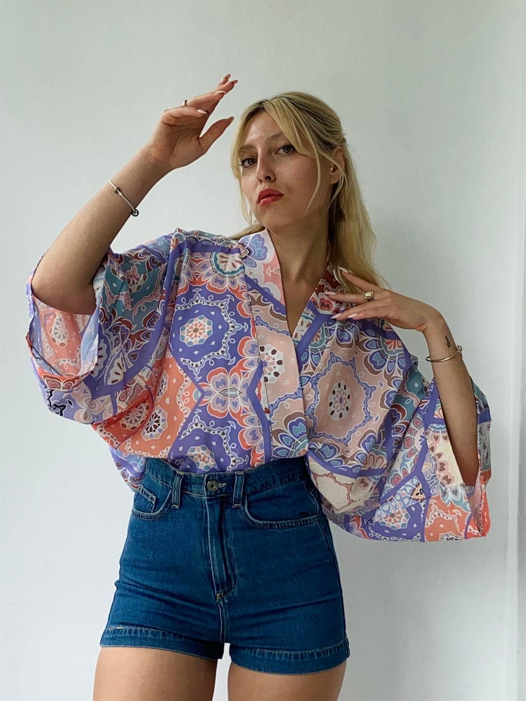 Multicolored Mini Kimono kimono LUNARITY GARAGE   