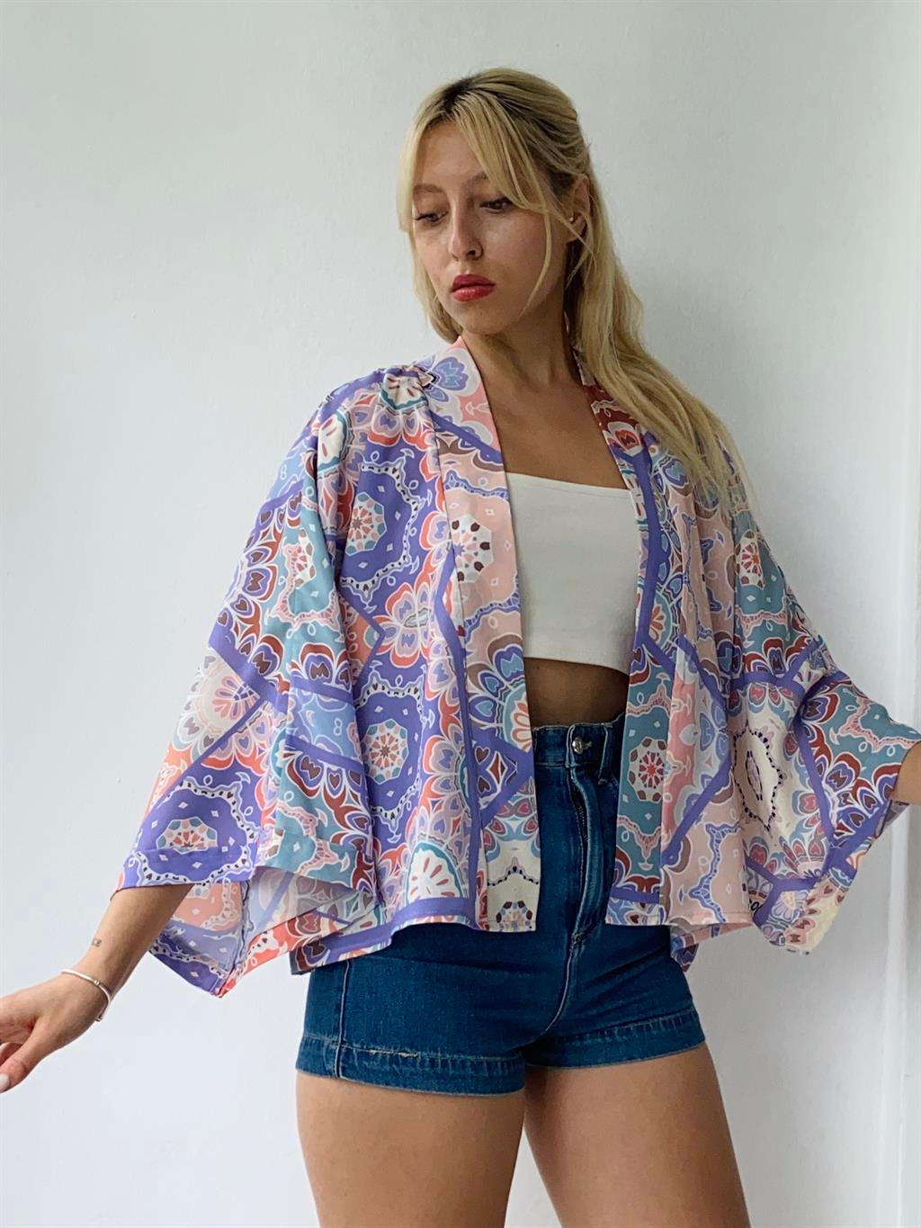 Multicolored Mini Kimono kimono LUNARITY GARAGE   