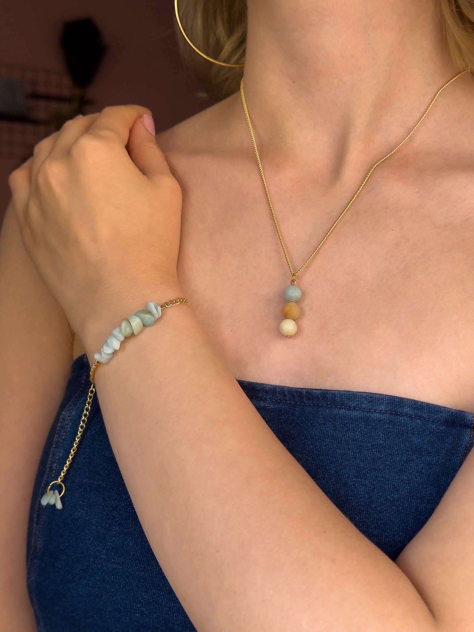 Minimalist Amazonite Necklace necklaces LUNARITY GARAGE