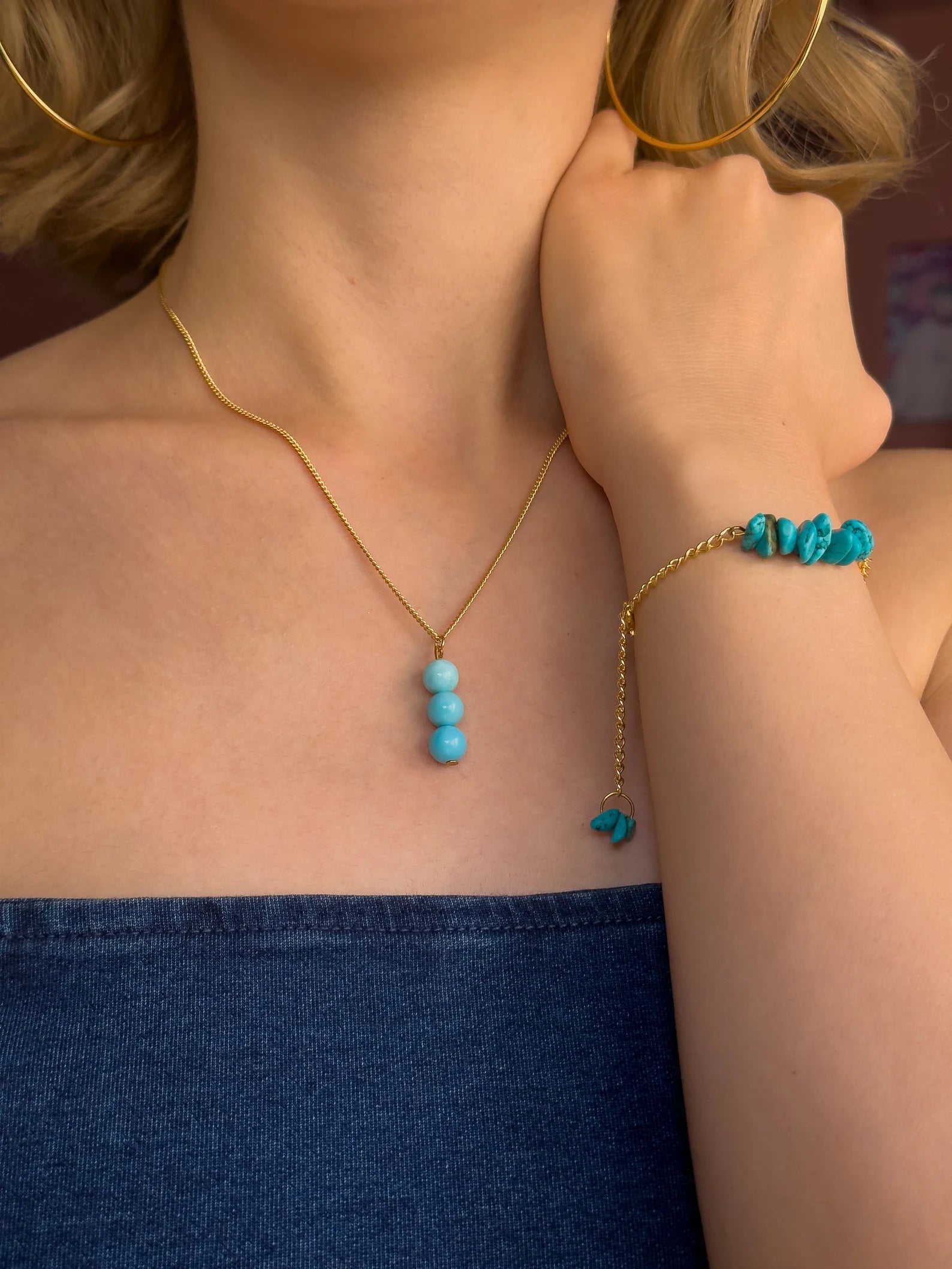 Minimalist Turquoise Necklace necklaces LUNARITY GARAGE