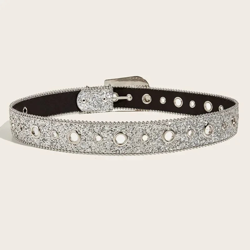 Y2K Punk Rhinestone & Sequin Belt Belt Lunarity Garage   