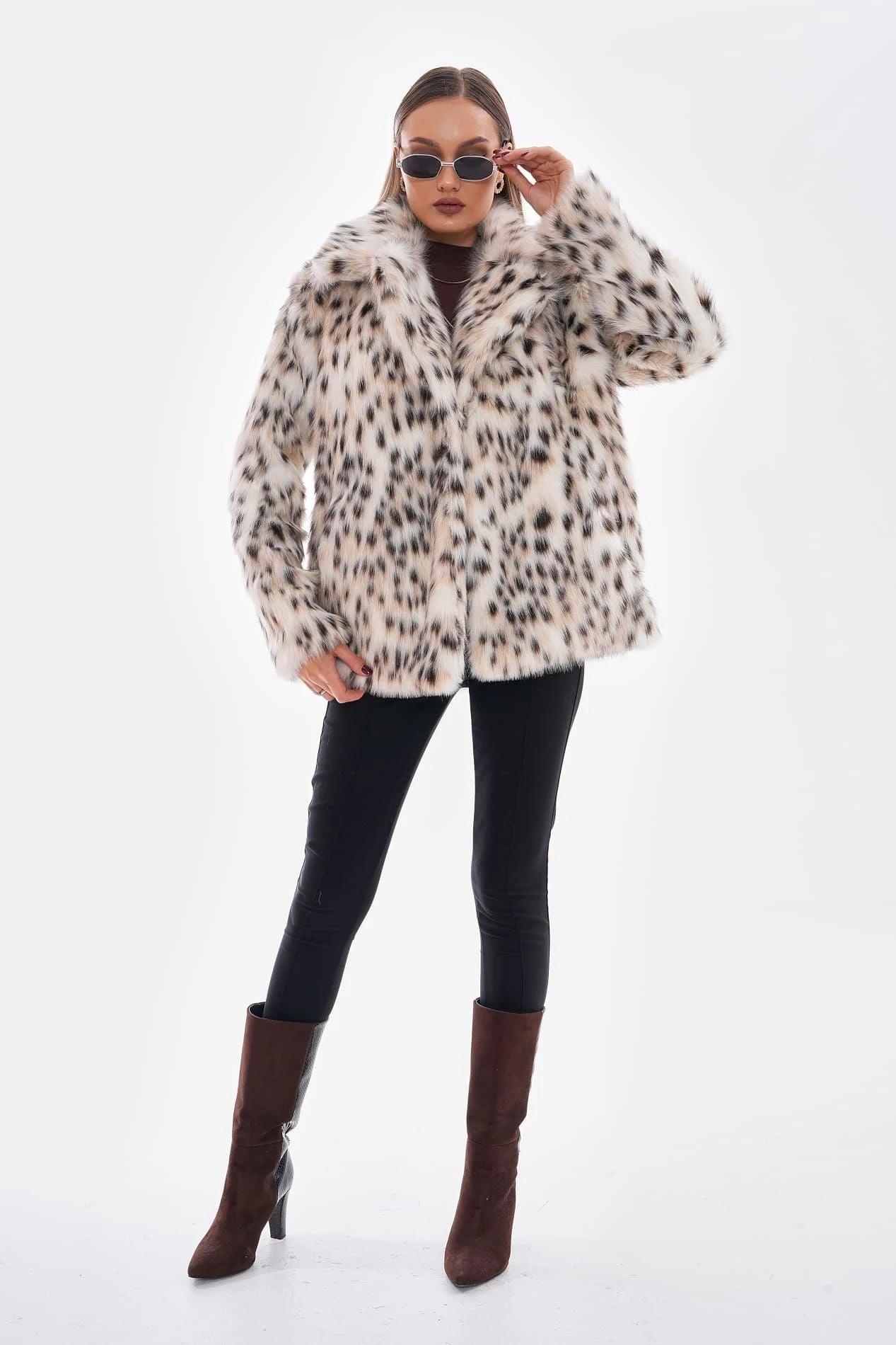 Snow Leopard Faux Fur Coat – Camel faux fur coat LUNARITY GARAGE