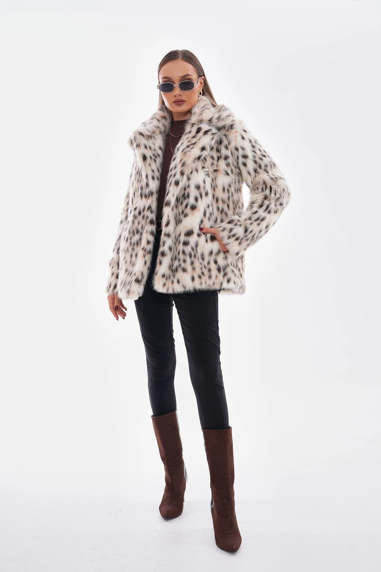 Snow Leopard Faux Fur Coat – Camel faux fur coat LUNARITY GARAGE