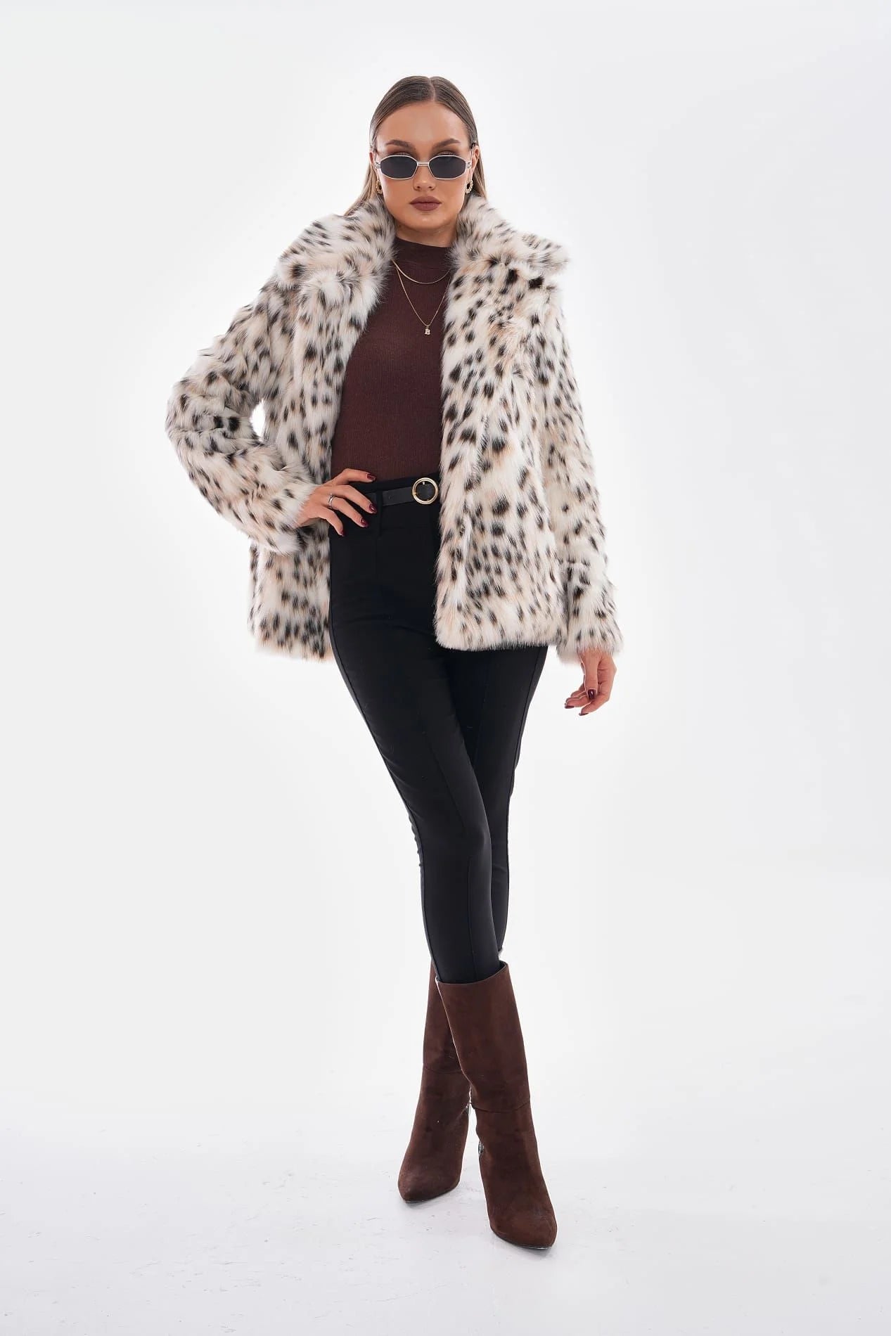 Snow Leopard Faux Fur Coat – Camel faux fur coat LUNARITY GARAGE