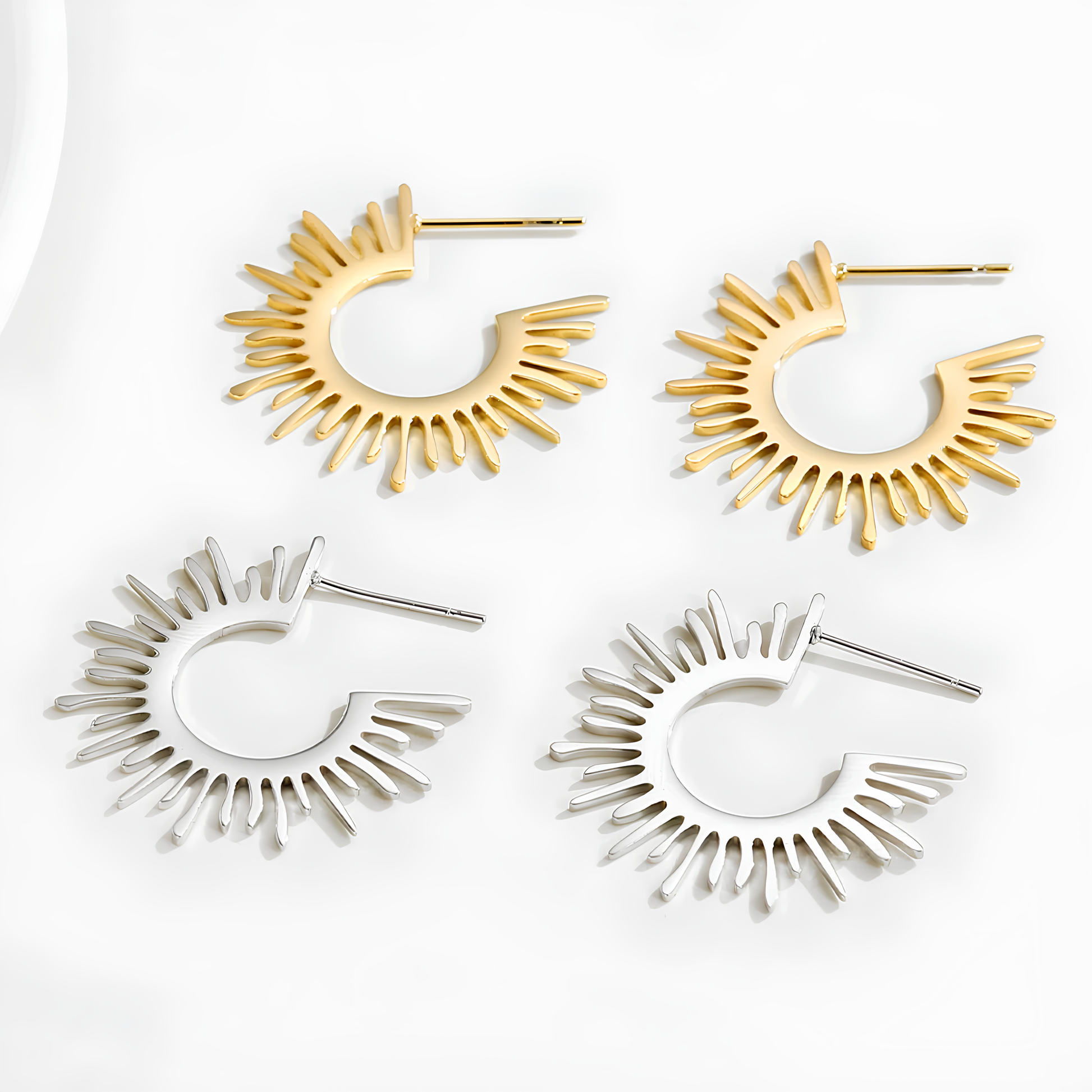 Rebellious Rings Hoops earrings LUNARITY GARAGE Silver