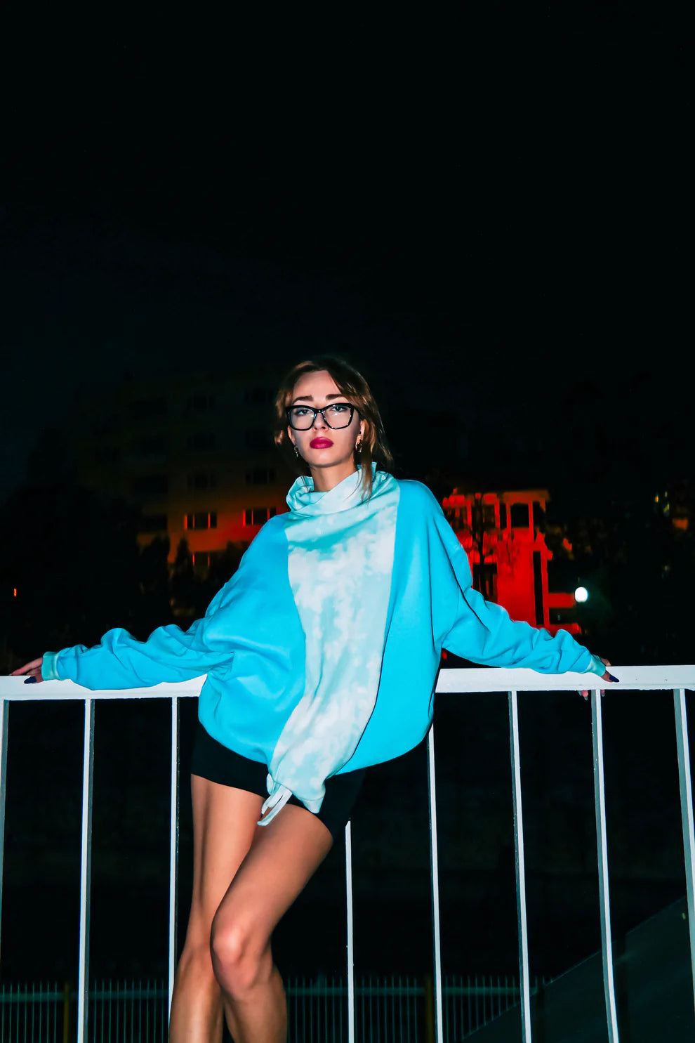 Stars Explode Clouds Part Blue Nebula Turtleneck Sweatshirt sweatshirt LUNARITY GARAGE XS  