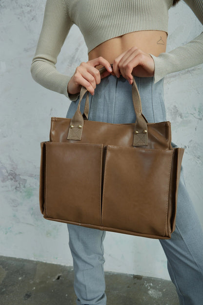 Faux Leather Mink Briefcase handbag LUNARITY GARAGE   