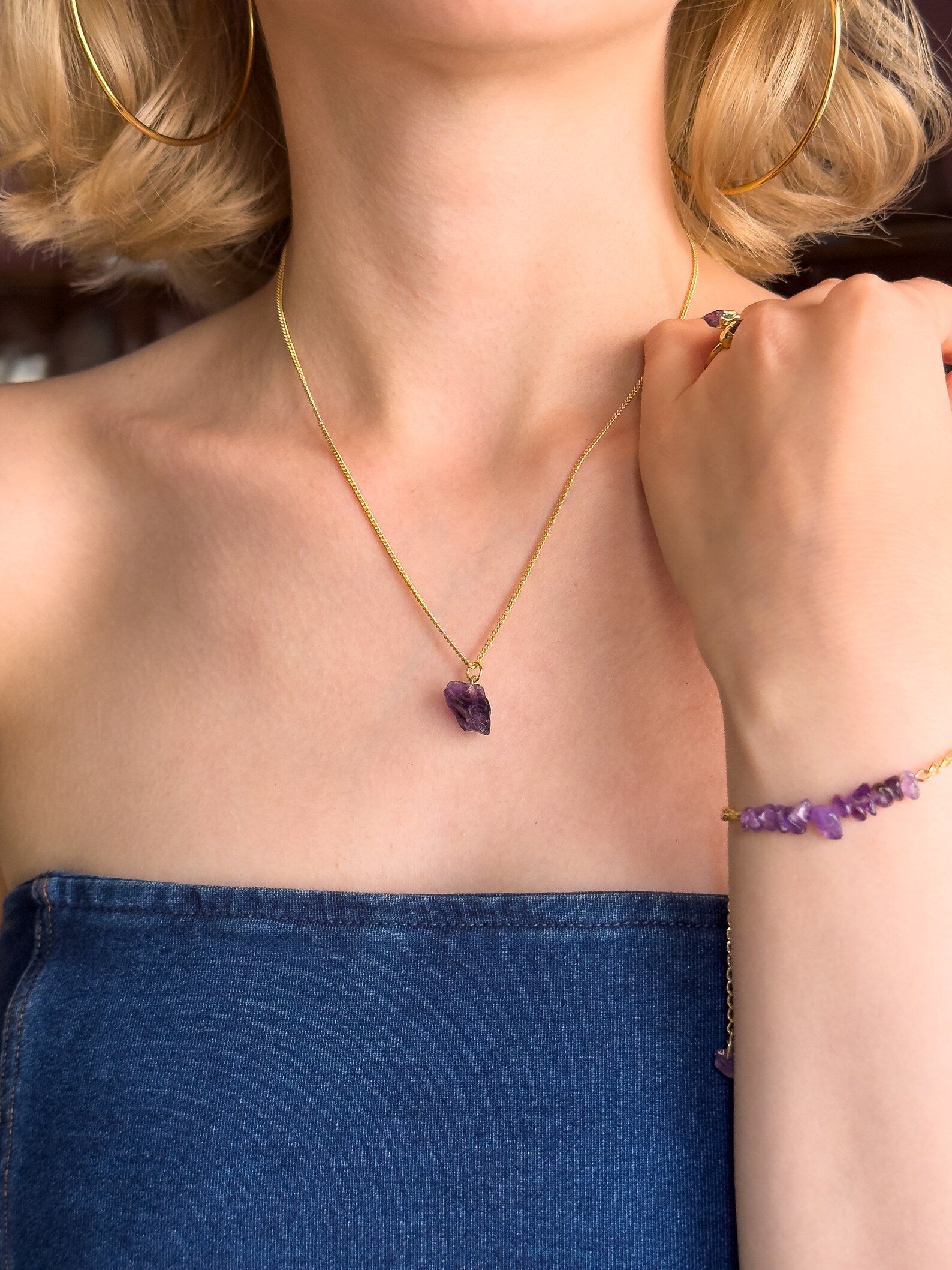 Raw Amethyst Minimalist Necklace necklaces LUNARITY GARAGE