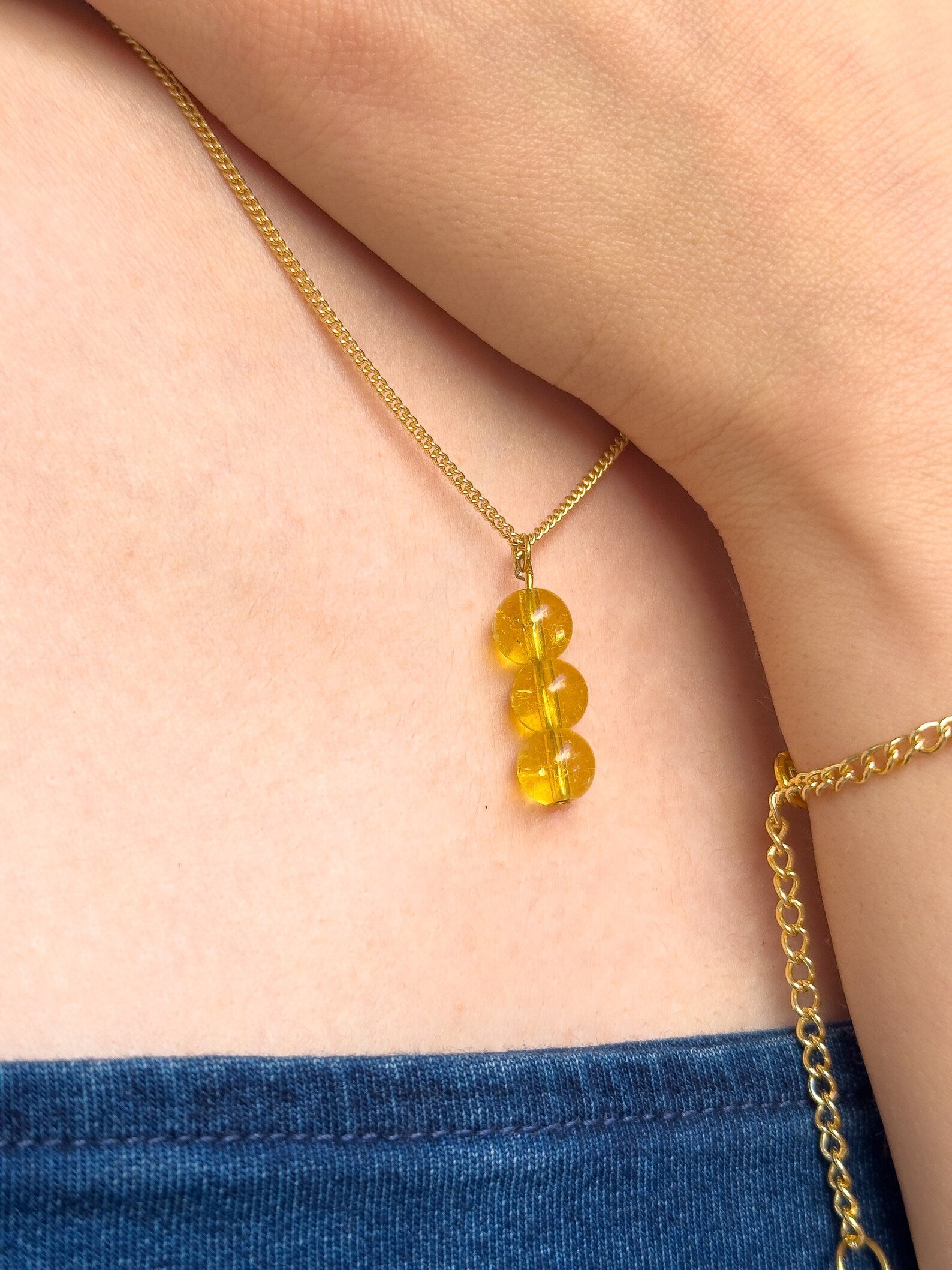 Minimalist Citrine Necklace necklaces LUNARITY GARAGE