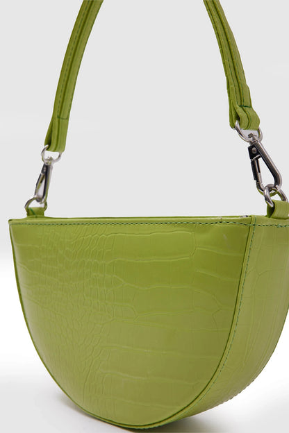 Vicky Patent Leather Crocodile Pattern Baguette Bag baguette bags LUNARITY GARAGE   