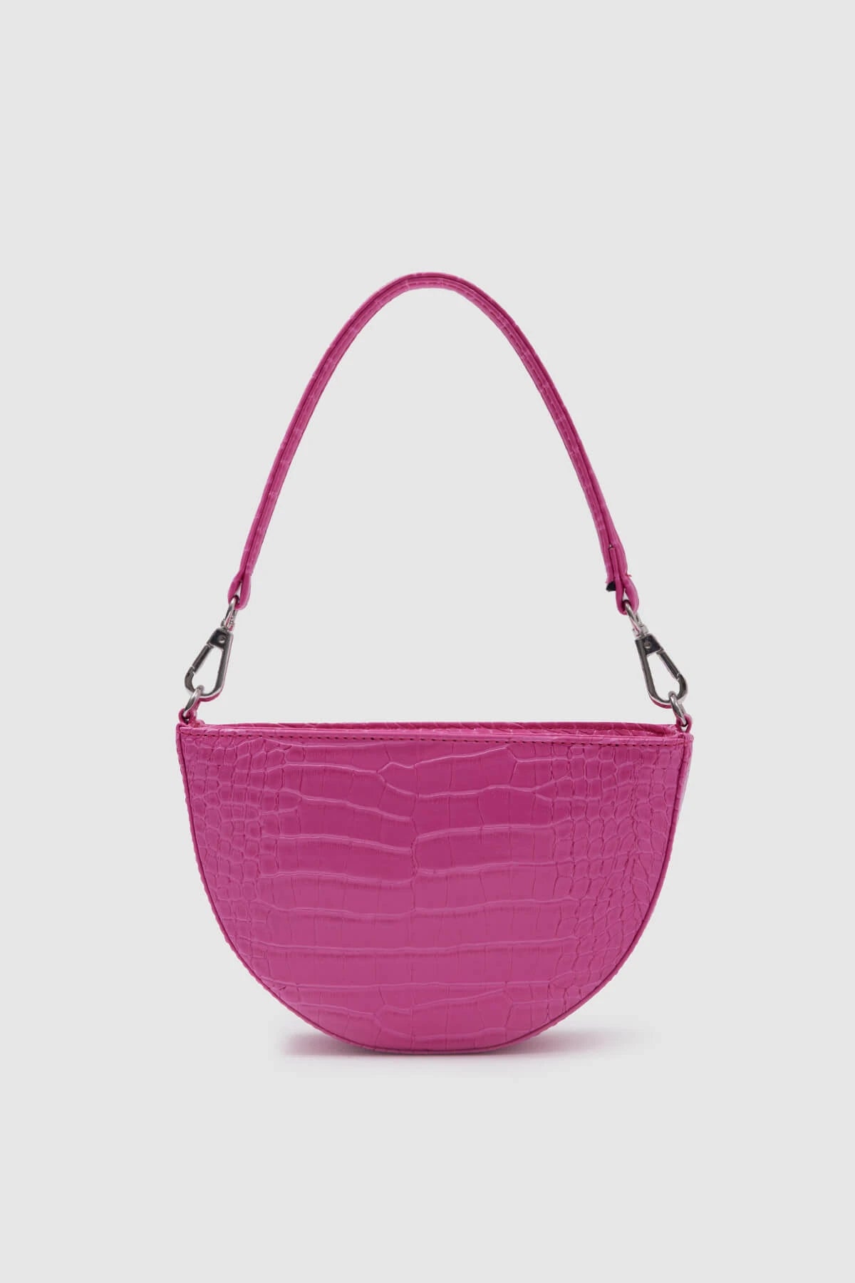 Vicky Patent Leather Crocodile Pattern Baguette Bag baguette bags LUNARITY GARAGE Pink  