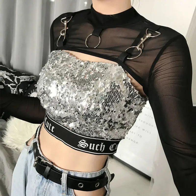 Summer Sexy Mesh See Through T-Shirt crop top Lunarity Garage