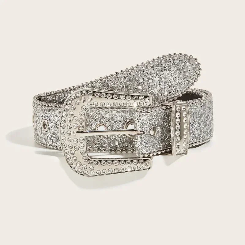 Y2K Punk Rhinestone & Sequin Belt Belt Lunarity Garage   