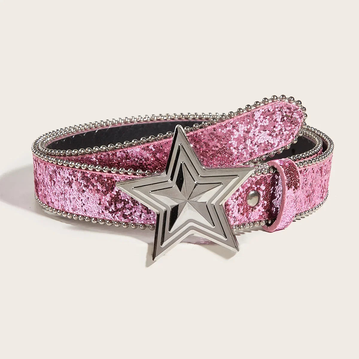 Y2K Star & Moon Rhinestone Buckle Belt Belt Lunarity Garage Pink 103CM
