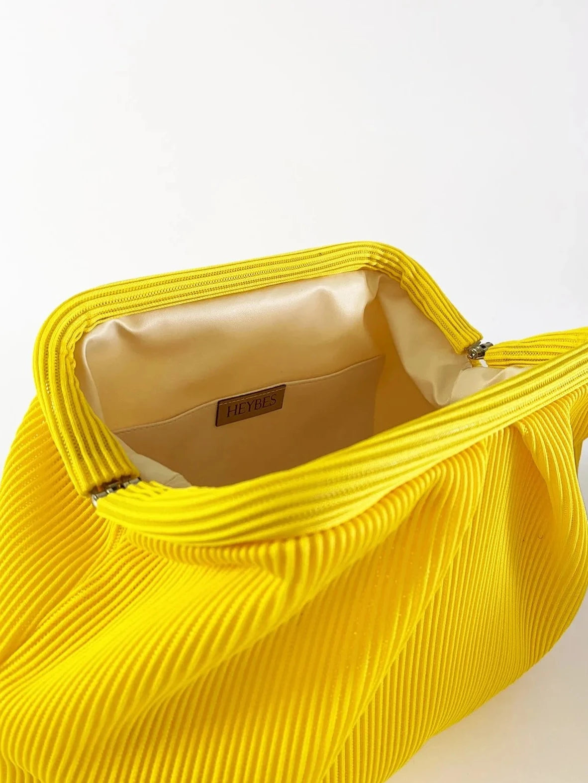 Elegant Cream Pleated Clutch Handbag clutch LUNARITY GARAGE